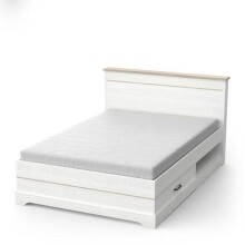 Bett >Cottage< in weiß/Eiche Kronberg - 153,4x102,2x214,7cm (BxHxT)