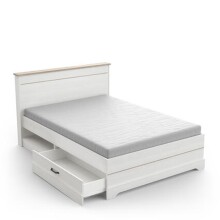 Bett >Cottage< in weiß/Eiche Kronberg - 153,4x102,2x214,7cm (BxHxT)