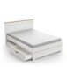 Bett >Cottage< in weiß/Eiche Kronberg - 153,4x102,2x214,7cm (BxHxT)