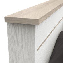 Bett >Cottage< in weiß/Eiche Kronberg - 173,8x102,2x215,1cm (BxHxT)