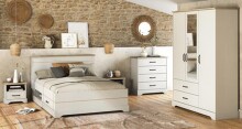 Schlafzimmer-Set >Cottage< in weiß/Eiche...