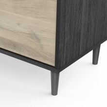Lowboard >Arty< in Kohlschwarz/helles Holz - 110,4x47,5x39cm (BxHxT)