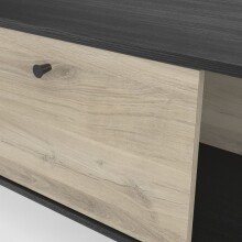 Lowboard >Arty< in Kohlschwarz/helles Holz - 110,4x47,5x39cm (BxHxT)