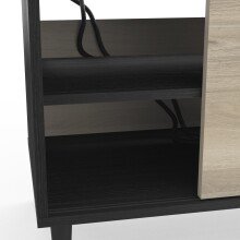 Lowboard >Arty< in Kohlschwarz/helles Holz - 110,4x47,5x39cm (BxHxT)
