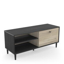 Lowboard >Arty< in Kohlschwarz/helles Holz -...