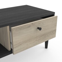 Couchtisch >Arty< in Kohlschwarz/helles Holz - 71,7x34,3x38,6cm (BxHxT)