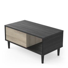 Couchtisch >Arty< in Kohlschwarz/helles Holz - 71,7x34,3x38,6cm (BxHxT)