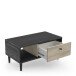 Couchtisch >Arty< in Kohlschwarz/helles Holz - 71,7x34,3x38,6cm (BxHxT)