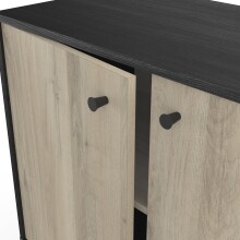 Sideboard >Arty< in Kohlschwarz/helles Holz - 110x40x65cm (BxHxT)