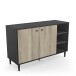Sideboard >Arty< in Kohlschwarz/helles Holz - 110x40x65cm (BxHxT)