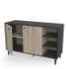Sideboard >Arty< in Kohlschwarz/helles Holz - 110x40x65cm (BxHxT)