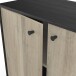 Sideboard >Arty< in Kohlschwarz/helles Holz - 110x40x65cm (BxHxT)