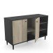 Sideboard >Arty< in Kohlschwarz/helles Holz - 110x40x65cm (BxHxT)