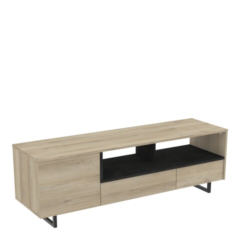 Lowboard >Harvey< in Eiche Champagner/ Beton Beige - 142x42x46cm (BxHxT)