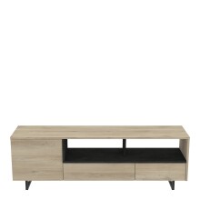 Lowboard >Harvey< in Eiche Champagner/ Beton Beige - 142x42x46cm (BxHxT)