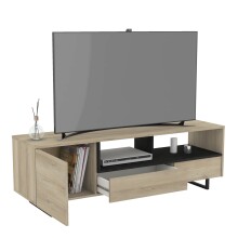 Lowboard >Harvey< in Eiche Champagner/ Beton Beige - 142x42x46cm (BxHxT)