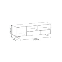 Lowboard >Harvey< in Eiche Champagner/ Beton Beige - 142x42x46cm (BxHxT)