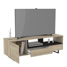 Lowboard >Harvey< in Eiche Champagner/ Beton Beige - 142x42x46cm (BxHxT)