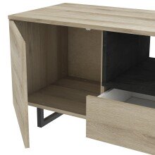 Lowboard >Harvey< in Eiche Champagner/ Beton Beige - 142x42x46cm (BxHxT)