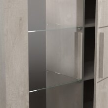 Vitrine >Antibes< in Beton/ Champagne Eich - 114x176x40cm (BxHxT)