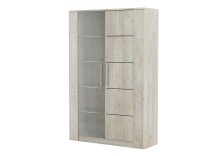 Vitrine >Antibes< in Beton/ Champagne Eich - 114x176x40cm (BxHxT)