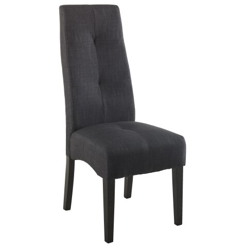 Stuhl >Elite< (2er Set) in dunkel Grau aus Stoffbezug - 47x109x65cm (BxHxT)