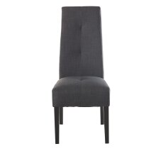Stuhl >Elite< (2er Set) in dunkel Grau aus Stoffbezug - 47x109x65cm (BxHxT)