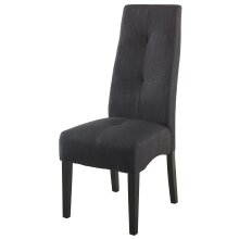 Stuhl >Elite< (2er Set) in dunkel Grau aus Stoffbezug - 47x109x65cm (BxHxT)