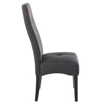 Stuhl >Elite< (2er Set) in dunkel Grau aus Stoffbezug - 47x109x65cm (BxHxT)