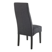 Stuhl >Elite< (2er Set) in dunkel Grau aus Stoffbezug - 47x109x65cm (BxHxT)