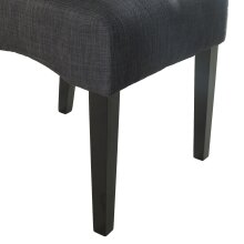 Stuhl >Elite< (2er Set) in dunkel Grau aus Stoffbezug - 47x109x65cm (BxHxT)