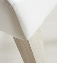 Esszimmerstuhl >Guevara< (2er Set) in matt Weiss aus Stoff, Polyurethan - 45x95x58 (BxHxT)
