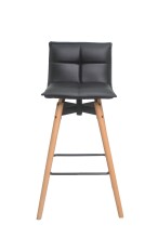 Barhocker >Prim< in matt Schwarz aus Schaumstoff/PU...