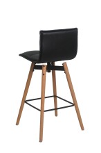 Barhocker >Prim< in matt Schwarz aus Schaumstoff/PU - 50x97x50cm (BxHxT)