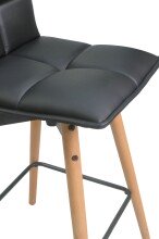 Barhocker >Prim< in matt Schwarz aus Schaumstoff/PU - 50x97x50cm (BxHxT)