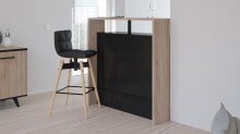 Barhocker >Prim< in matt Schwarz aus Schaumstoff/PU - 50x97x50cm (BxHxT)