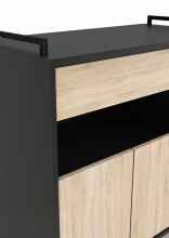 Küchenwagen >Indus< in Sonoma eiche/schwarz - 78x79x40cm (BxHxT)