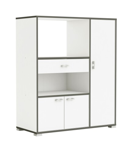 Beistellschrank >Buzz< in Matt weiss - 90x107x40cm (BxHxT)