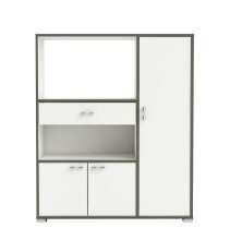 Beistellschrank >Buzz< in Matt weiss - 90x107x40cm (BxHxT)