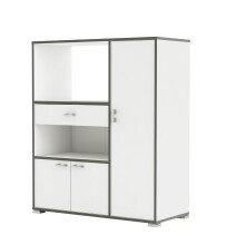 Beistellschrank >Buzz< in Matt weiss - 90x107x40cm (BxHxT)
