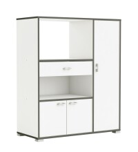 Beistellschrank >Buzz< in Matt weiss - 90x107x40cm...