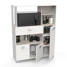 Buffet >Basilic< in Akazie/matt weiss - 99x132x42cm (BxHxT)
