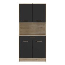 Beistellschrank >Dolce< in Kronberg / schwarz - 83x176x40cm (BxHxT)