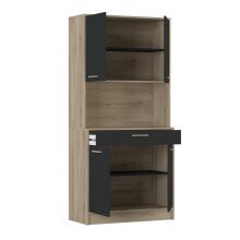 Beistellschrank >Dolce< in Kronberg / schwarz - 83x176x40cm (BxHxT)