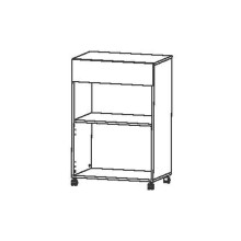 Küchenwagen >Romarin< in Akazie/matt weiss - 60x88x41cm (BxHxT)