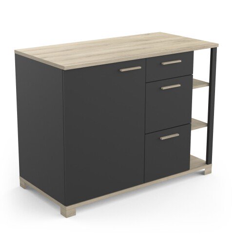 Unterschrank >Atelier< in Kronberg / schwarz  - 120x92x60cm (BxHxT)