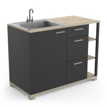 Unterschrank >Atelier< in Kronberg / schwarz  - 120x92x60cm (BxHxT)