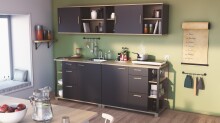 Wandhängeschrank >Atelier< in Kronberg / schwarz  - 120x60x40cm (BxHxT)