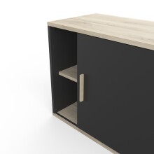 Wandhängeschrank >Atelier< in Kronberg / schwarz  - 120x60x40cm (BxHxT)
