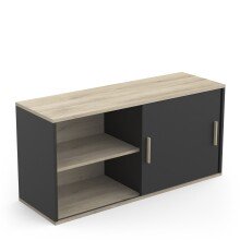 Wandhängeschrank >Atelier< in Kronberg / schwarz  - 120x60x40cm (BxHxT)
